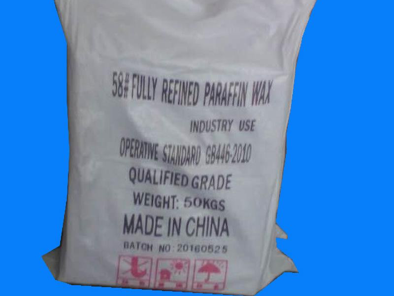 58/60 Fully refined paraffin wax packing in 50kgs/bag