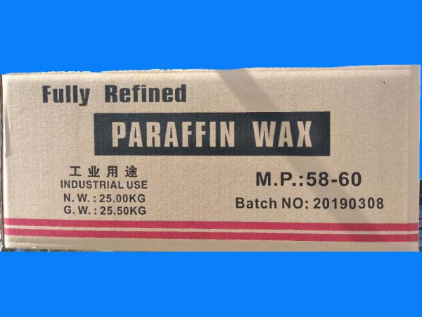 58/60 Fully refined paraffin wax packing in 25kgs/carton